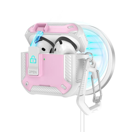 Two Color MagSafe Magnetic Earphone Case with Holder & Security Lock, For AirPods 4, For AirPods Pro 2, For AirPods Pro