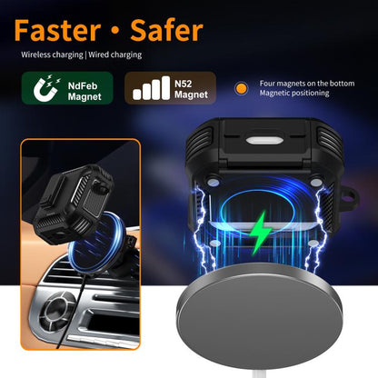 Two Color MagSafe Magnetic Earphone Case with Holder & Security Lock, For AirPods 4, For AirPods Pro 2, For AirPods Pro