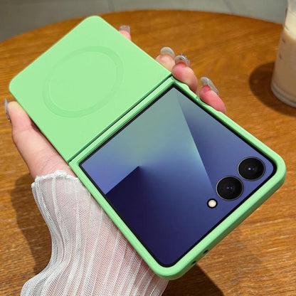 Solid Color Liquid Silicone MagSafe Magnetic Phone Case, For Samsung Galaxy Z Flip7 5G, For Samsung Galaxy Z Flip6 5G, For Samsung Galaxy Z Flip5 5G