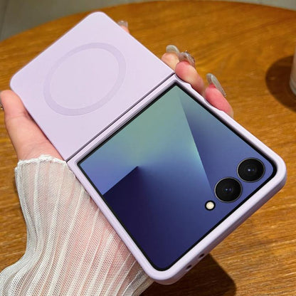 Solid Color Liquid Silicone MagSafe Magnetic Phone Case, For Samsung Galaxy Z Flip7 5G, For Samsung Galaxy Z Flip6 5G, For Samsung Galaxy Z Flip5 5G