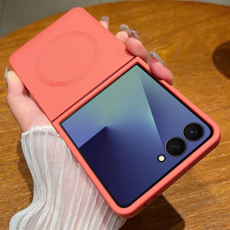 Solid Color Liquid Silicone MagSafe Magnetic Phone Case, For Samsung Galaxy Z Flip7 5G, For Samsung Galaxy Z Flip6 5G, For Samsung Galaxy Z Flip5 5G