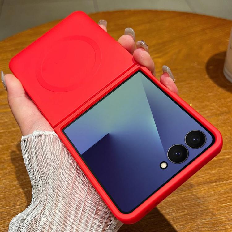 Solid Color Liquid Silicone MagSafe Magnetic Phone Case, For Samsung Galaxy Z Flip7 5G, For Samsung Galaxy Z Flip6 5G, For Samsung Galaxy Z Flip5 5G