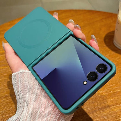 Solid Color Liquid Silicone MagSafe Magnetic Phone Case, For Samsung Galaxy Z Flip7 5G, For Samsung Galaxy Z Flip6 5G, For Samsung Galaxy Z Flip5 5G