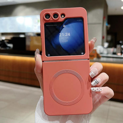 Solid Color Liquid Silicone MagSafe Magnetic Phone Case, For Samsung Galaxy Z Flip7 5G, For Samsung Galaxy Z Flip6 5G, For Samsung Galaxy Z Flip5 5G