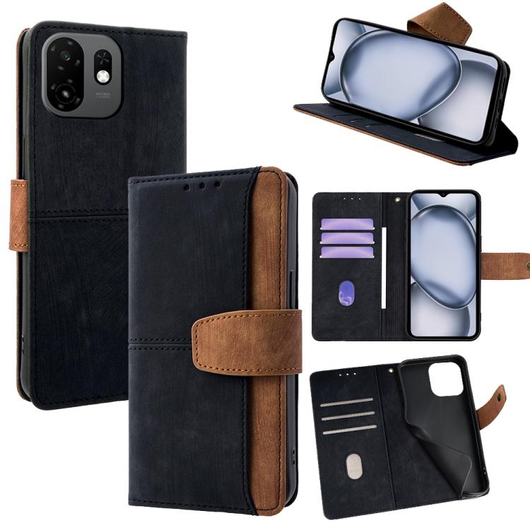 Color Stitching Skin Feel Leather RFID Blocking Phone Case, For Itel City 200 4G, For Itel A100C 4G, For Itel A90 4G