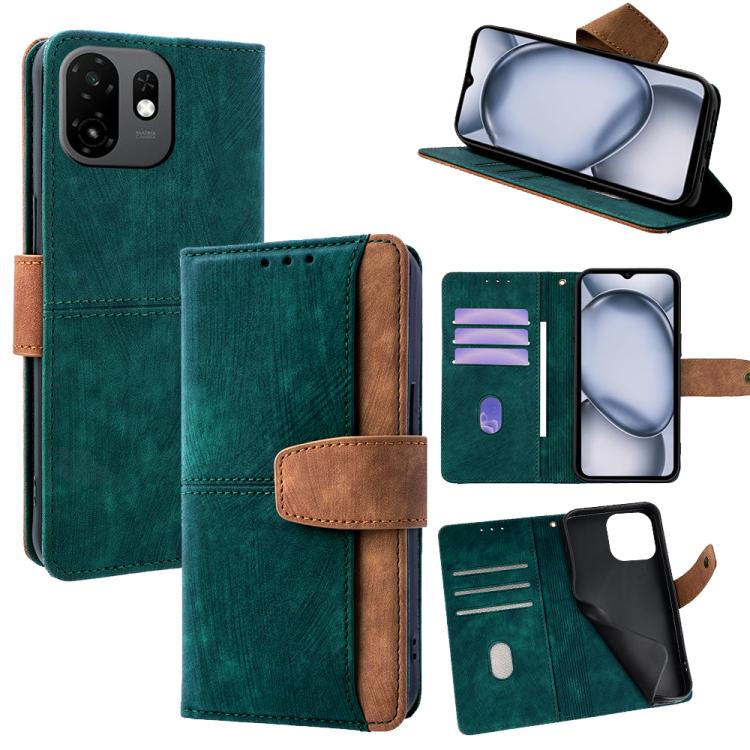Color Stitching Skin Feel Leather RFID Blocking Phone Case, For Itel City 200 4G, For Itel A100C 4G, For Itel A90 4G