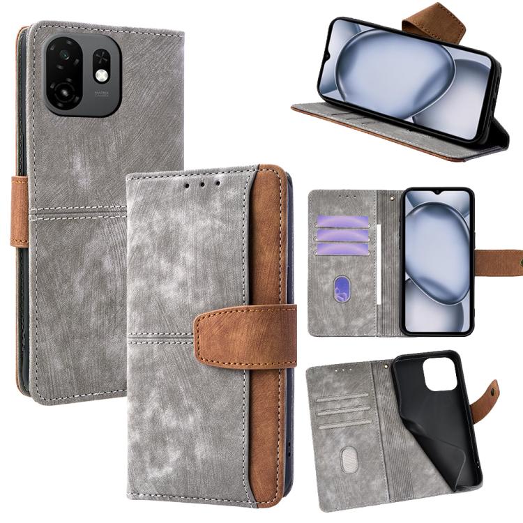 Color Stitching Skin Feel Leather RFID Blocking Phone Case, For Itel City 200 4G, For Itel A100C 4G, For Itel A90 4G