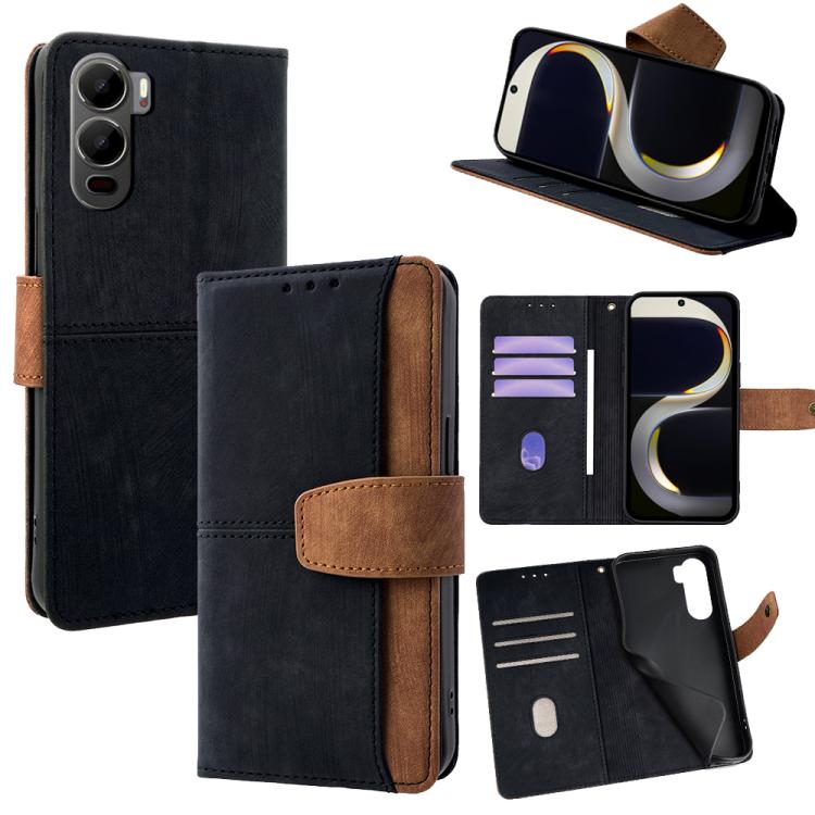 Color Stitching Skin Feel Leather RFID Blocking Phone Case, For Itel City 200 4G, For Itel A100C 4G, For Itel A90 4G