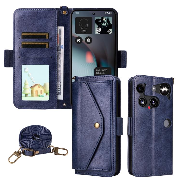 Multi-card Slots Crossbody Cowhide Leather Phone Case, For Nothing Phone 3a Lite, For Nothing Phone 3, For Nothing Phone 3a