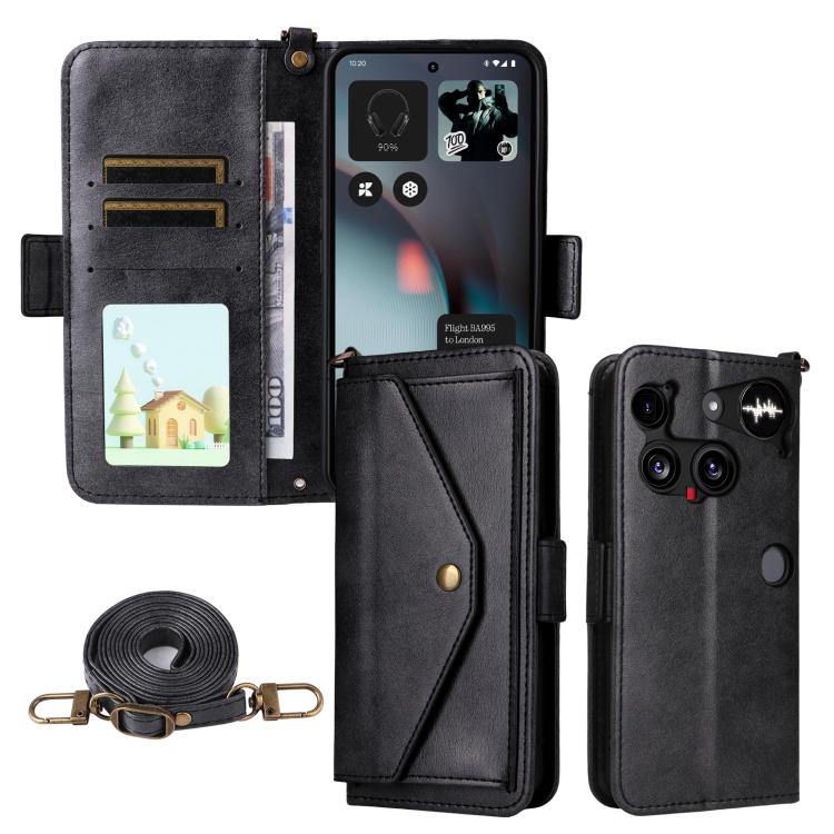 Multi-card Slots Crossbody Cowhide Leather Phone Case, For Nothing Phone 3a Lite, For Nothing Phone 3, For Nothing Phone 3a