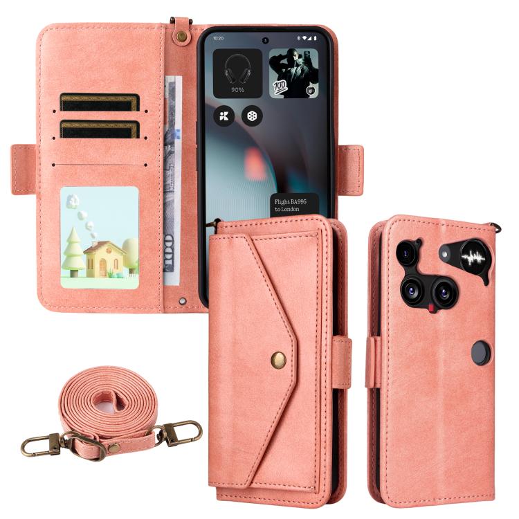 Multi-card Slots Crossbody Cowhide Leather Phone Case