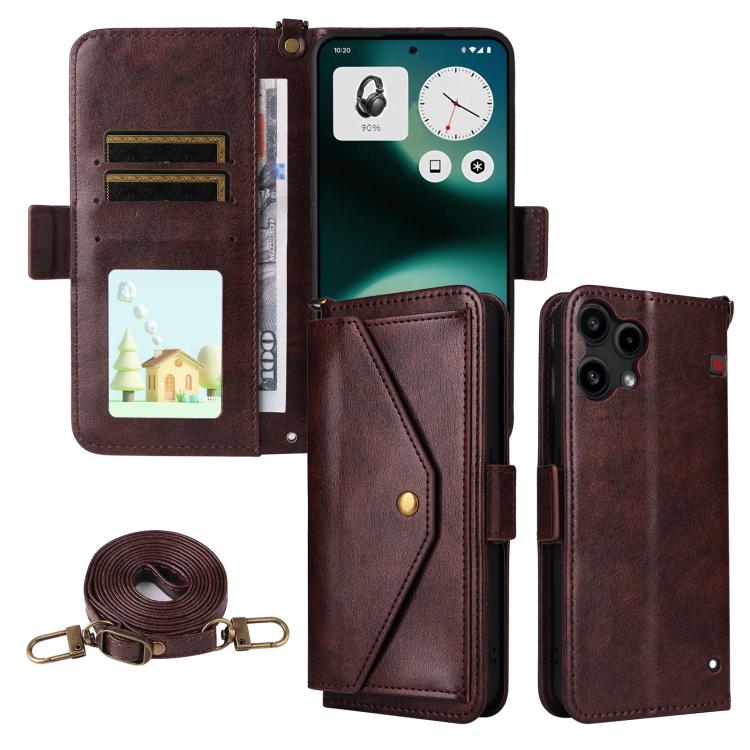 Multi-card Slots Crossbody Cowhide Leather Phone Case, For Nothing Phone 3a Lite, For Nothing Phone 3, For Nothing Phone 3a