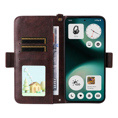Multi-card Slots Crossbody Cowhide Leather Phone Case, For Nothing Phone 3a Lite, For Nothing Phone 3, For Nothing Phone 3a