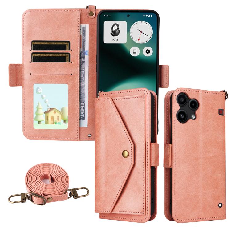 Multi-card Slots Crossbody Cowhide Leather Phone Case, For Nothing Phone 3a Lite, For Nothing Phone 3, For Nothing Phone 3a