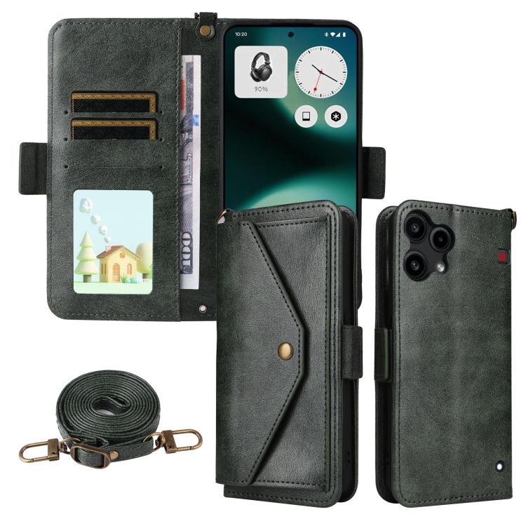 Multi-card Slots Crossbody Cowhide Leather Phone Case, For Nothing Phone 3a Lite, For Nothing Phone 3, For Nothing Phone 3a