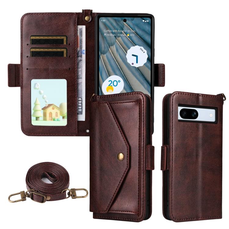 Multi-card Slots Crossbody Cowhide Leather Phone Case, For Google Pixel 10a, For Google Pixel 10 Pro XL / 9 Pro XL, For Google Pixel 10 Pro / 10 / 9 Pro / 9, For Google Pixel 9a, For Google Pixel 8a, For Google Pixel 7a
