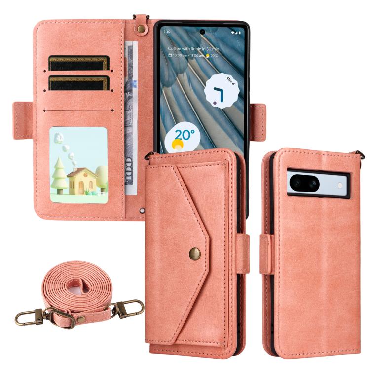 Multi-card Slots Crossbody Cowhide Leather Phone Case, For Google Pixel 10a, For Google Pixel 10 Pro XL / 9 Pro XL, For Google Pixel 10 Pro / 10 / 9 Pro / 9, For Google Pixel 9a, For Google Pixel 8a, For Google Pixel 7a