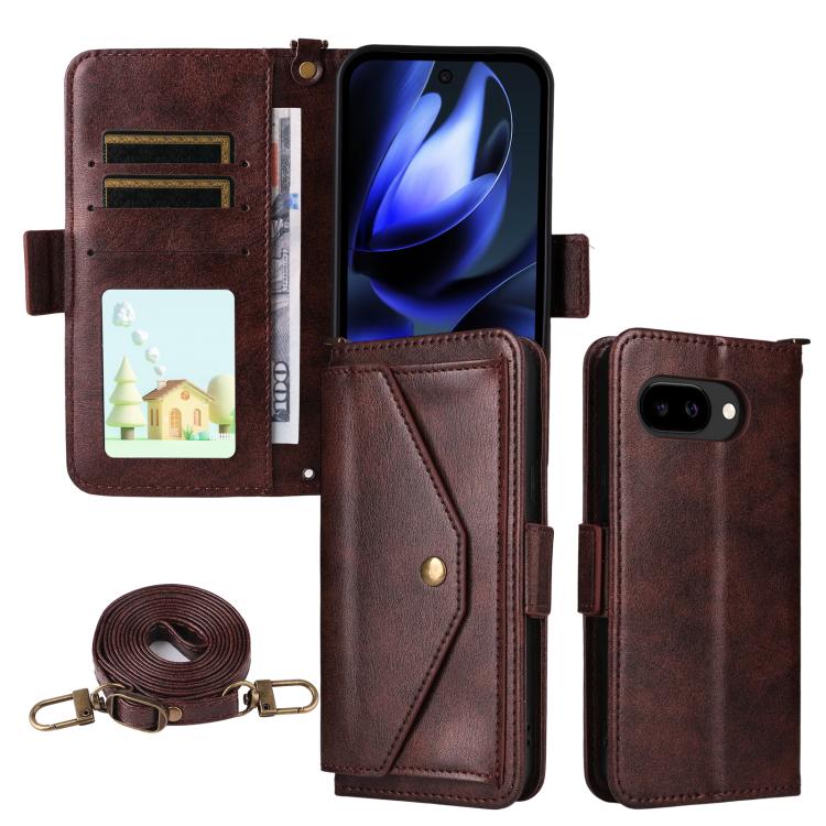 Multi-card Slots Crossbody Cowhide Leather Phone Case, For Google Pixel 10a, For Google Pixel 10 Pro XL / 9 Pro XL, For Google Pixel 10 Pro / 10 / 9 Pro / 9, For Google Pixel 9a, For Google Pixel 8a, For Google Pixel 7a
