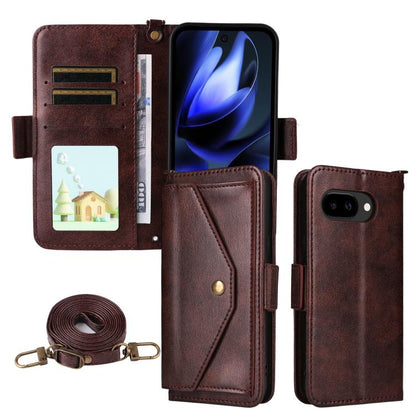 Multi-card Slots Crossbody Cowhide Leather Phone Case, For Google Pixel 10a, For Google Pixel 10 Pro XL / 9 Pro XL, For Google Pixel 10 Pro / 10 / 9 Pro / 9, For Google Pixel 9a, For Google Pixel 8a, For Google Pixel 7a