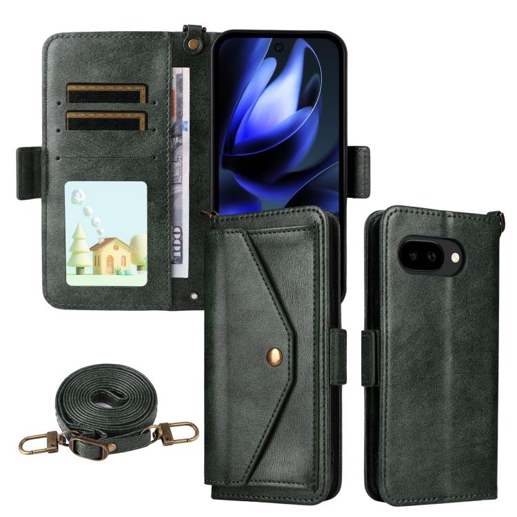 Multi-card Slots Crossbody Cowhide Leather Phone Case, For Google Pixel 10a, For Google Pixel 10 Pro XL / 9 Pro XL, For Google Pixel 10 Pro / 10 / 9 Pro / 9, For Google Pixel 9a, For Google Pixel 8a, For Google Pixel 7a
