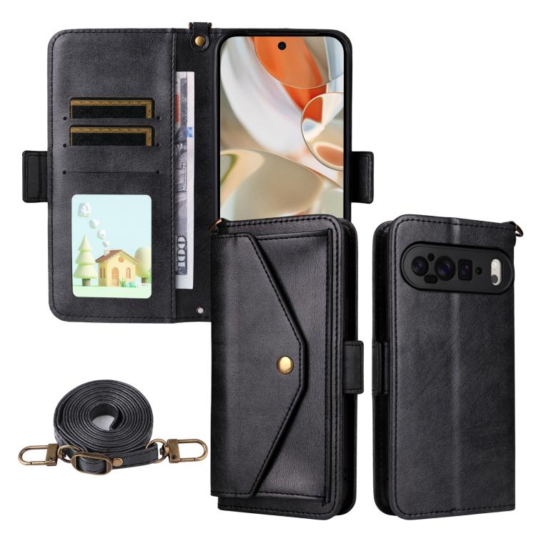 Multi-card Slots Crossbody Cowhide Leather Phone Case, For Google Pixel 10a, For Google Pixel 10 Pro XL / 9 Pro XL, For Google Pixel 10 Pro / 10 / 9 Pro / 9, For Google Pixel 9a, For Google Pixel 8a, For Google Pixel 7a