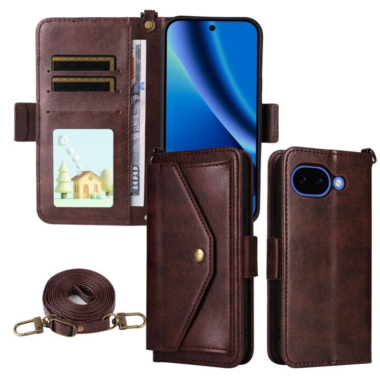 Multi-card Slots Crossbody Cowhide Leather Phone Case, For Google Pixel 10a, For Google Pixel 10 Pro XL / 9 Pro XL, For Google Pixel 10 Pro / 10 / 9 Pro / 9, For Google Pixel 9a, For Google Pixel 8a, For Google Pixel 7a
