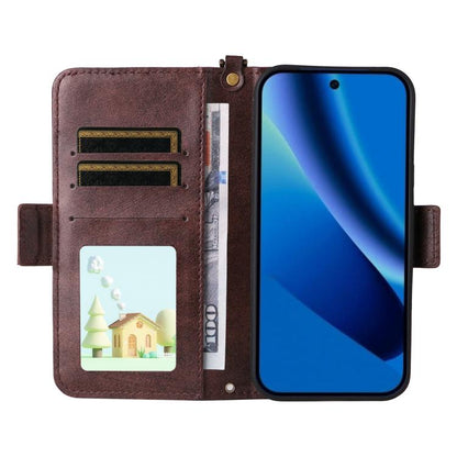 Multi-card Slots Crossbody Cowhide Leather Phone Case, For Google Pixel 10a, For Google Pixel 10 Pro XL / 9 Pro XL, For Google Pixel 10 Pro / 10 / 9 Pro / 9, For Google Pixel 9a, For Google Pixel 8a, For Google Pixel 7a