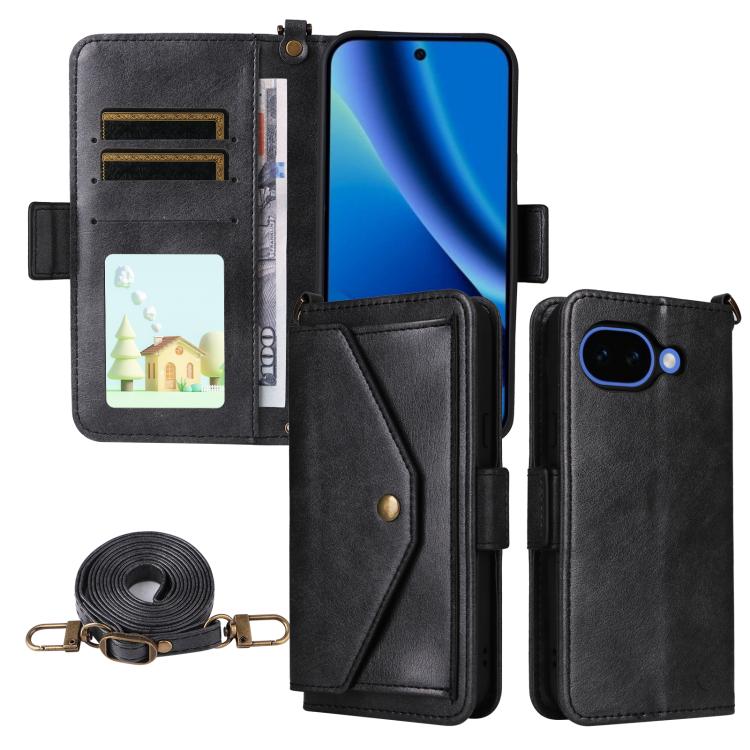 Multi-card Slots Crossbody Cowhide Leather Phone Case, For Google Pixel 10a, For Google Pixel 10 Pro XL / 9 Pro XL, For Google Pixel 10 Pro / 10 / 9 Pro / 9, For Google Pixel 9a, For Google Pixel 8a, For Google Pixel 7a