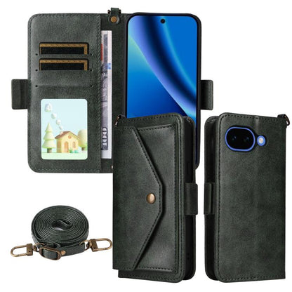 Multi-card Slots Crossbody Cowhide Leather Phone Case, For Google Pixel 10a, For Google Pixel 10 Pro XL / 9 Pro XL, For Google Pixel 10 Pro / 10 / 9 Pro / 9, For Google Pixel 9a, For Google Pixel 8a, For Google Pixel 7a
