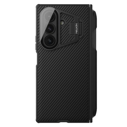 NILLKIN Black Mirror Prop CD Texture Transparent Mirror Cover Phone Case with Stylus, For Samsung Galaxy Z Fold7 5G