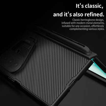 NILLKIN Black Mirror Prop CD Texture Transparent Mirror Cover Phone Case with Stylus, For Samsung Galaxy Z Fold7 5G