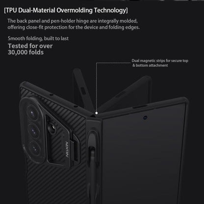 NILLKIN Black Mirror Prop CD Texture Transparent Mirror Cover Phone Case with Stylus, For Samsung Galaxy Z Fold7 5G