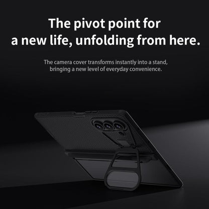 NILLKIN Black Mirror Prop CD Texture Transparent Mirror Cover Phone Case with Stylus, For Samsung Galaxy Z Fold7 5G