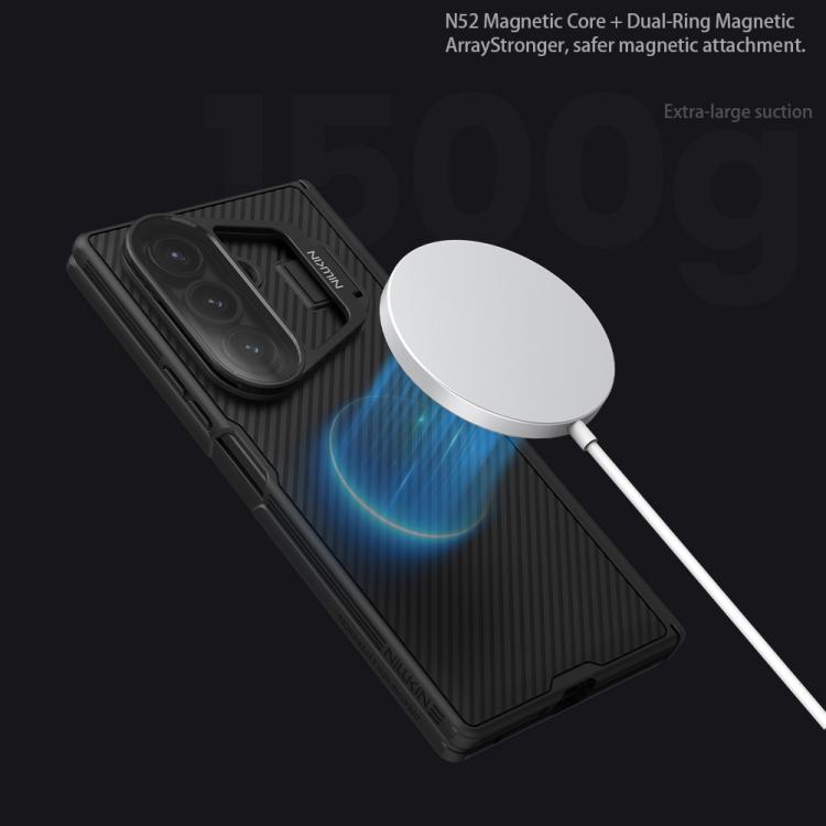 NILLKIN CamShield Prop Texture Transparent Mirror Cover MagSafe Magnetic PC Phone Case, For Samsung Galaxy Z Fold7 5G