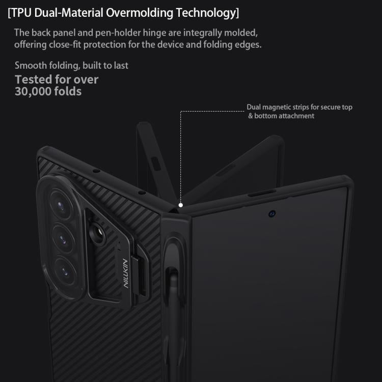 NILLKIN CamShield Prop Texture Transparent Mirror Cover MagSafe Magnetic PC Phone Case with Stylus, For Samsung Galaxy Z Fold7 5G
