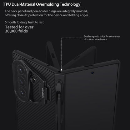 NILLKIN CamShield Prop Texture Transparent Mirror Cover MagSafe Magnetic PC Phone Case with Stylus, For Samsung Galaxy Z Fold7 5G