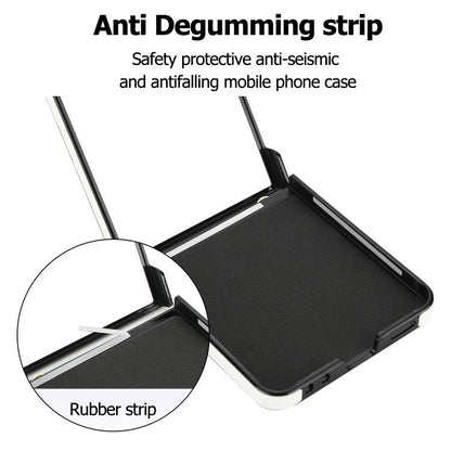 Rhombic Leather Phone Case with Scarf / Bracelet, For Samsung Galaxy Z Flip7 5G