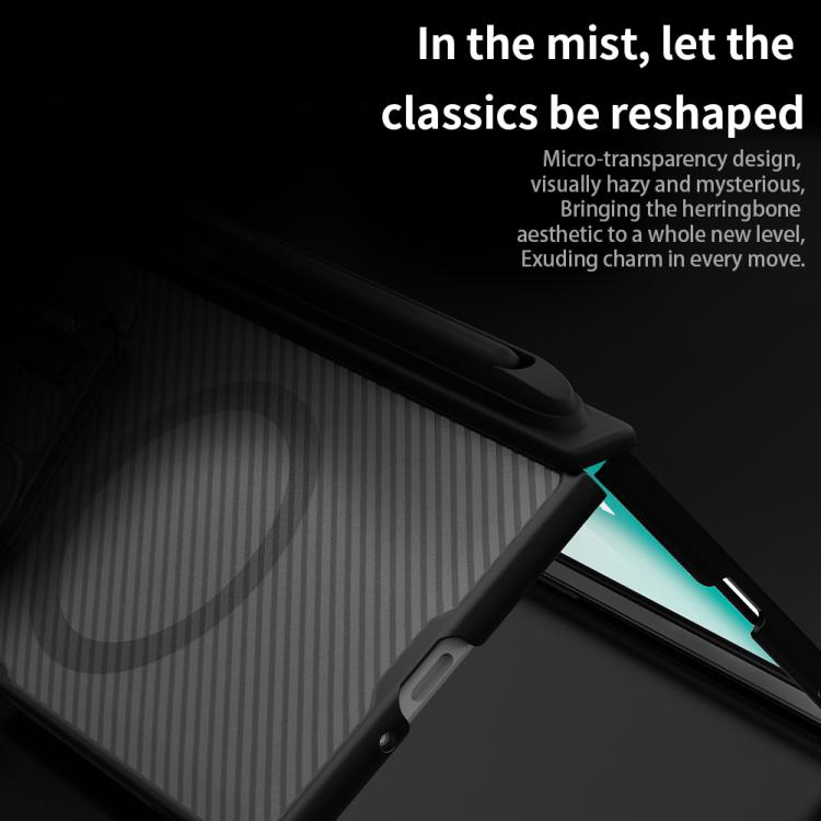 NILLKIN CamShield Prop Transparent Mirror Cover MagSafe Magnetic Translucent PC Phone Case with Stylus, For Samsung Galaxy Z Fold7 5G