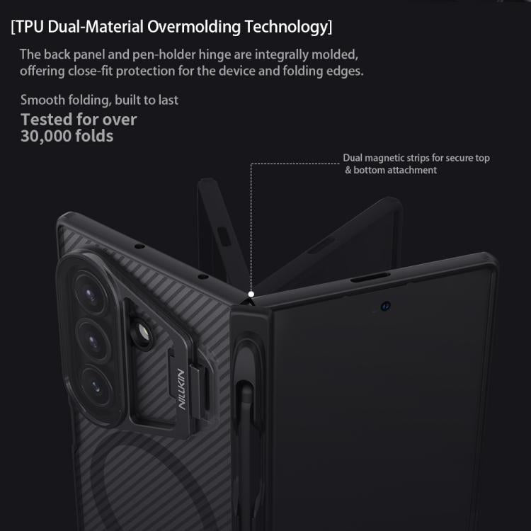 NILLKIN CamShield Prop Transparent Mirror Cover MagSafe Magnetic Translucent PC Phone Case with Stylus, For Samsung Galaxy Z Fold7 5G