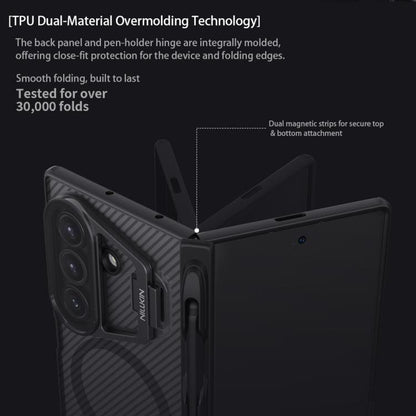 NILLKIN CamShield Prop Transparent Mirror Cover MagSafe Magnetic Translucent PC Phone Case with Stylus, For Samsung Galaxy Z Fold7 5G
