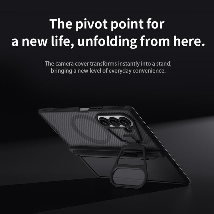 NILLKIN CamShield Prop Transparent Mirror Cover MagSafe Magnetic Translucent PC Phone Case with Stylus, For Samsung Galaxy Z Fold7 5G