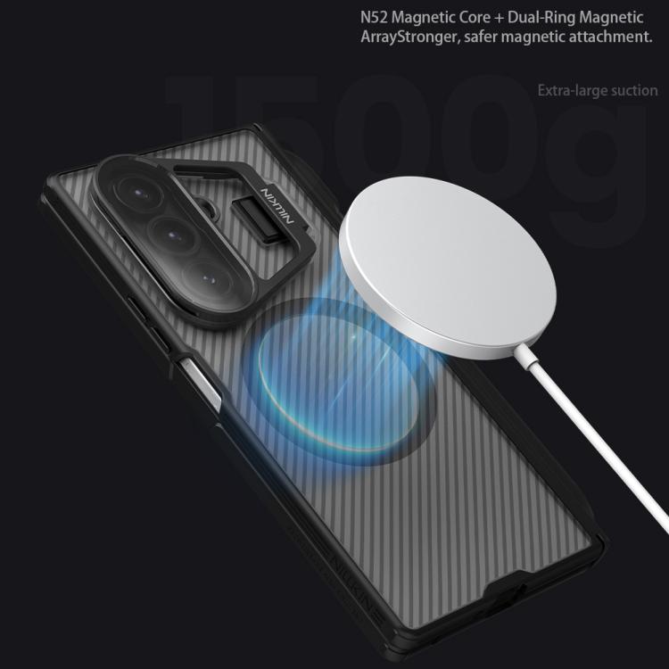 NILLKIN CamShield Prop Transparent Mirror Cover MagSafe Magnetic Translucent PC Phone Case with Stylus, For Samsung Galaxy Z Fold7 5G
