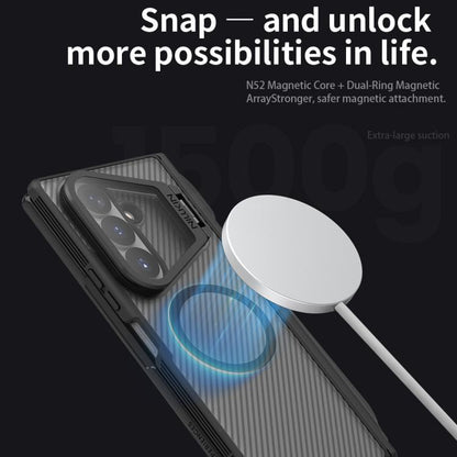 NILLKIN CamShield Prop Transparent Mirror Cover MagSafe Magnetic Translucent PC Phone Case with Stylus, For Galaxy Z Fold8 Ultra 5G, For Samsung Galaxy Z Fold7 5G