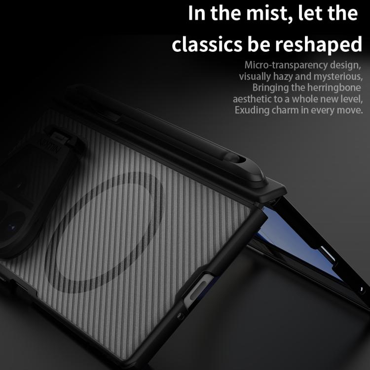 NILLKIN CamShield Prop Transparent Mirror Cover MagSafe Magnetic Translucent PC Phone Case with Stylus, For Galaxy Z Fold8 Ultra 5G, For Samsung Galaxy Z Fold7 5G
