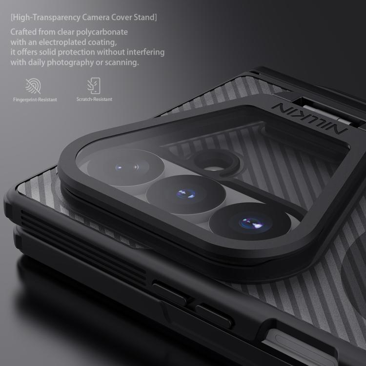 NILLKIN CamShield Prop Transparent Mirror Cover MagSafe Magnetic Translucent PC Phone Case with Stylus, For Galaxy Z Fold8 Ultra 5G, For Samsung Galaxy Z Fold7 5G