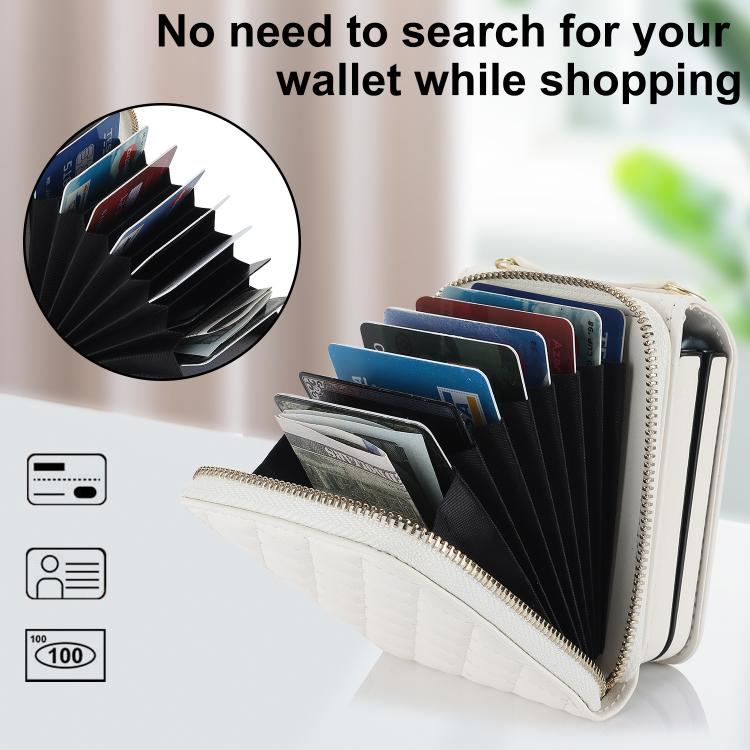 Large Zipper Card Slot Leather Phone Case with Crossbody Strap, For Samsung Galaxy Z Flip7 5G