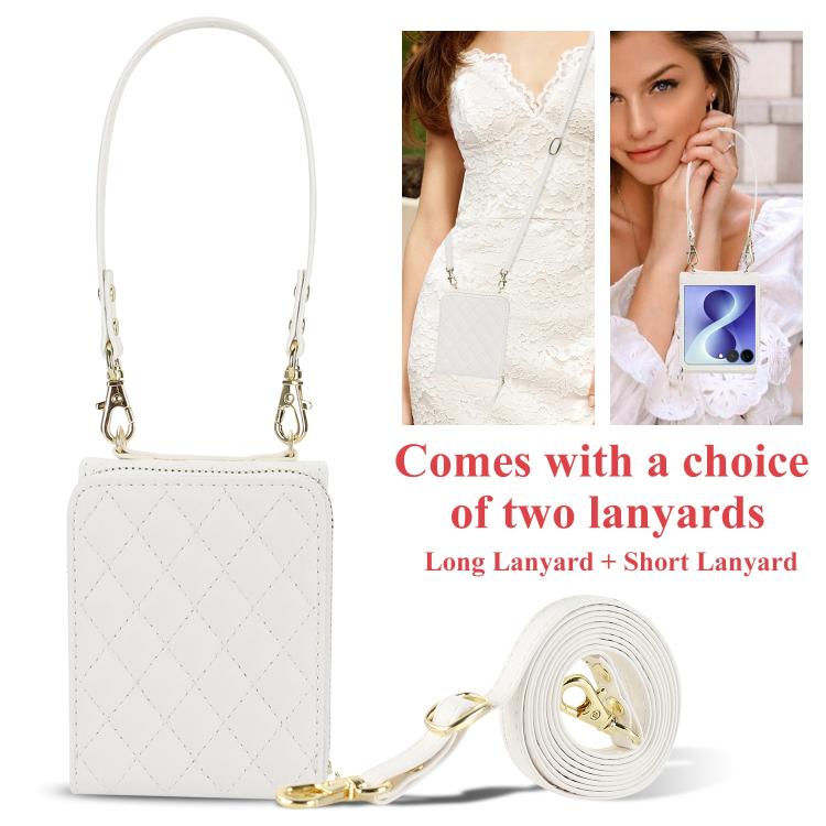 Large Zipper Card Slot Leather Phone Case with Crossbody Strap, For Galaxy Z Flip8 5G, For Samsung Galaxy Z Flip7 5G