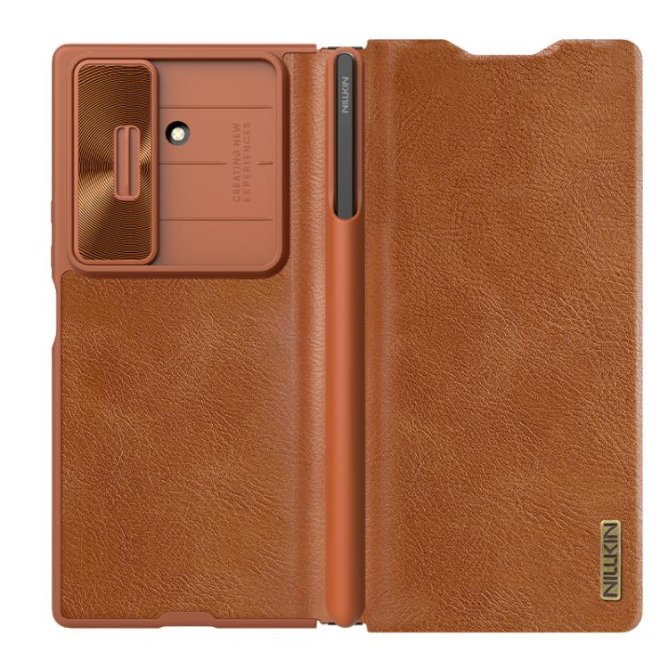 NILLKIN QIN Series Pro Sliding Camera Cover Design Leather Phone Case with Stylus, For Samsung Galaxy Z Fold7 5G