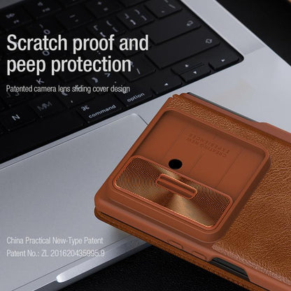 NILLKIN QIN Series Pro Sliding Camera Cover Design Leather Phone Case with Stylus, For Samsung Galaxy Z Fold7 5G