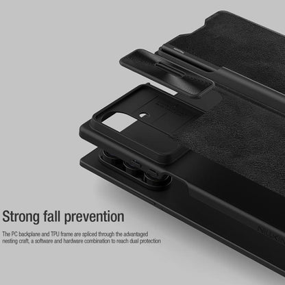 NILLKIN QIN Series Pro Sliding Camera Cover Design Leather Phone Case with Stylus, For Samsung Galaxy Z Fold7 5G
